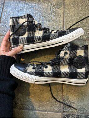 Black & White Plaid Converse